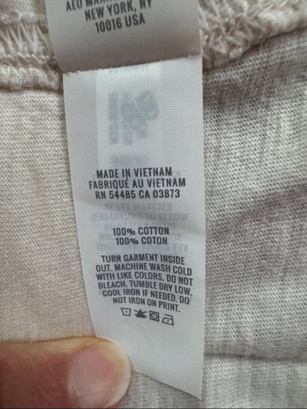 NWT Aerie Maine Oversized Boyfriend T-Shirt - Cream with Dusty Rose Print Med - Picture 11 of 11